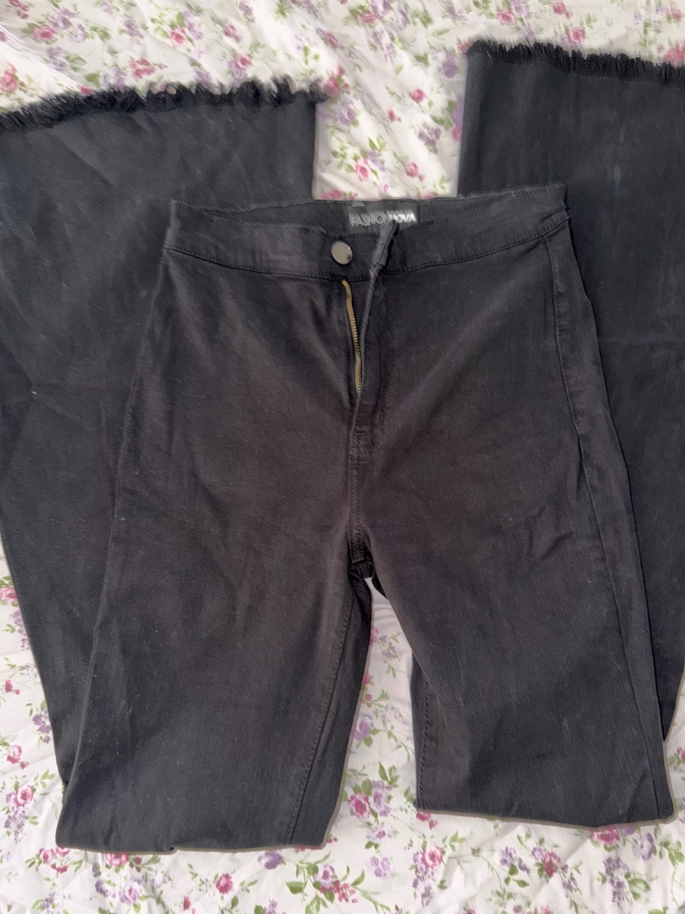 Fashikn Nova Black High-Waist BellBottom Pants
